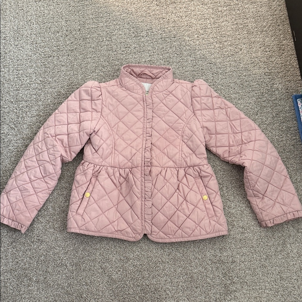 Janie and Jack Light Pink Quilted Puffer Jacket